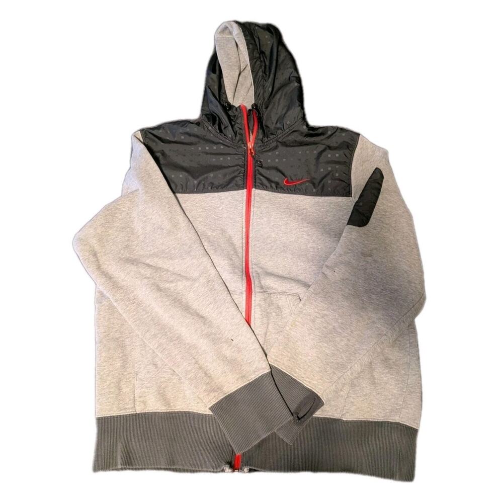 Nike Athletic Dept Sportswear Tech Fleece Hoodie Men L Grey Full Zip Swoosh